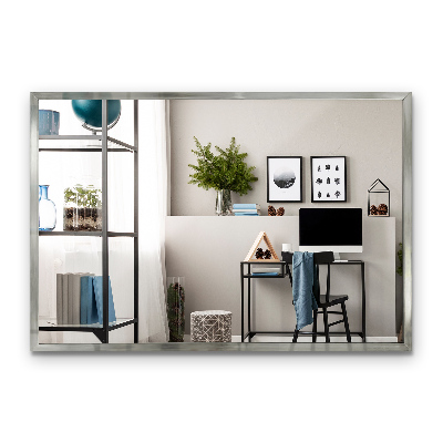 Specchio tradizionale da parete con cornice argento 60x40 cm