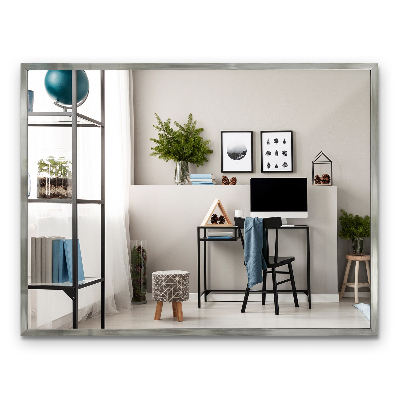 Specchio rettangolare con cornice argento 80x60 cm