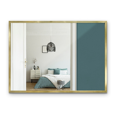 Specchio rettangolare minimalista con cornice dorata 70x50 cm