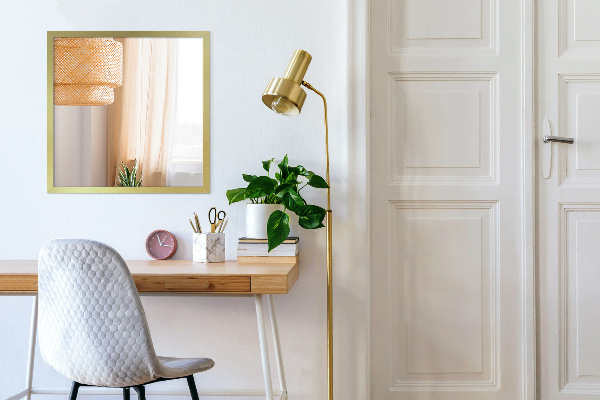 Specchio da parete con cornice oro 80x60 cm