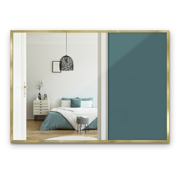Specchio minimalista rettangolare con cornice dorata 100x70 cm