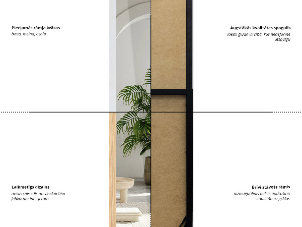 Specchio da terra bianco 36x156 cm