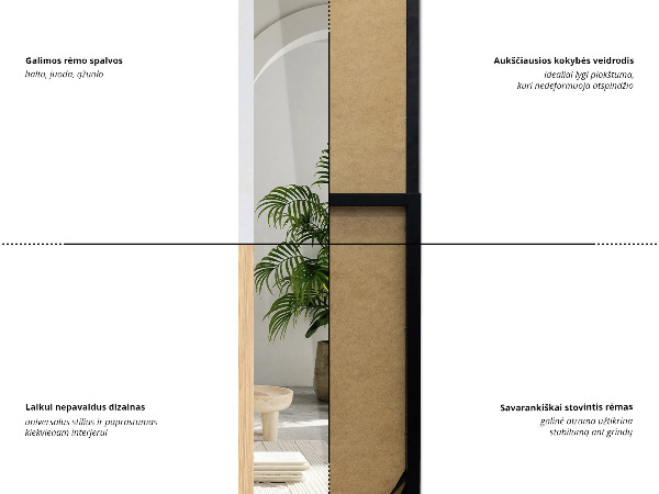 Specchio da terra rovere 36x156 cm