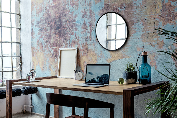 Specchio moderno rotondo cornice nero fi 50 cm