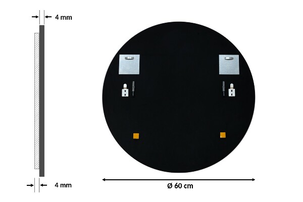 Specchio rotondo decorativo nero fi 60 cm