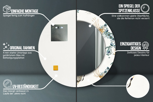 Specchio tondo decoro Chinoserie