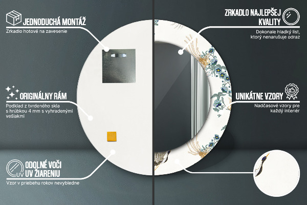 Specchio tondo decoro Chinoserie