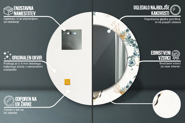 Specchio tondo decoro Chinoserie