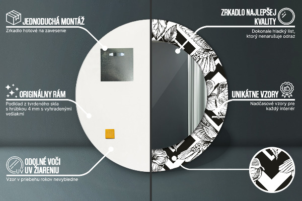 Specchio tondo decoro Colibrì