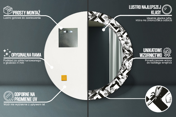 Specchio tondo decoro Colibrì