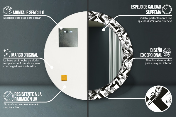 Specchio tondo decoro Colibrì