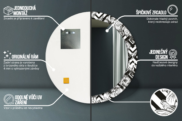 Specchio tondo decoro Colibrì