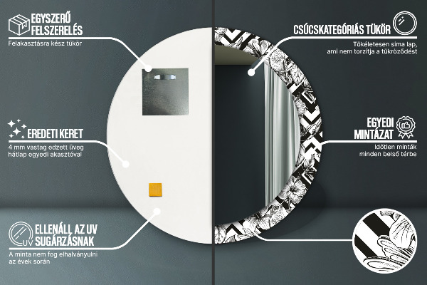 Specchio tondo decoro Colibrì