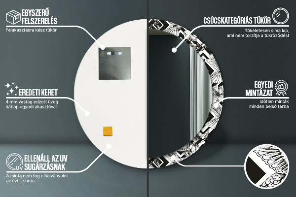 Specchio tondo decoro Colibrì