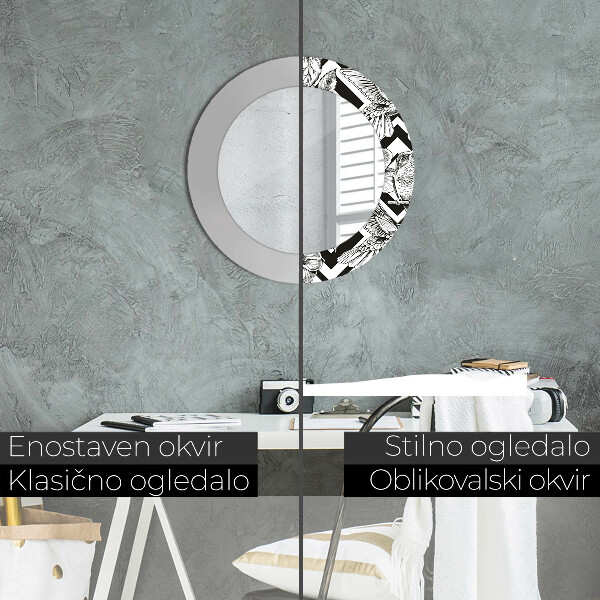 Specchio tondo decoro Colibrì