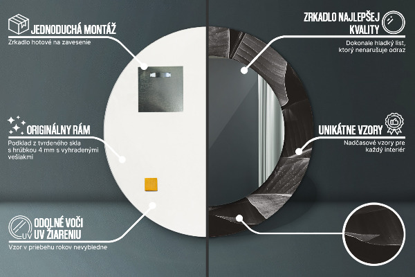 Specchio tondo decoro Palme tropicali