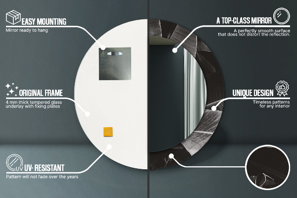 Specchio tondo decoro Palme tropicali