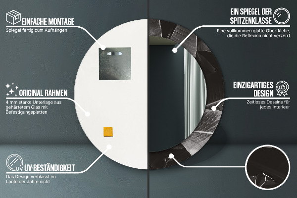 Specchio tondo decoro Palme tropicali