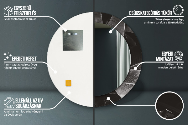 Specchio tondo decoro Palme tropicali