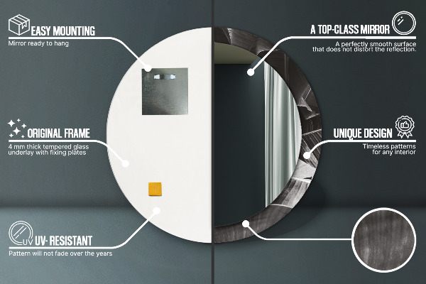 Specchio tondo decoro Palme tropicali