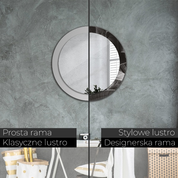 Specchio tondo decoro Palme tropicali