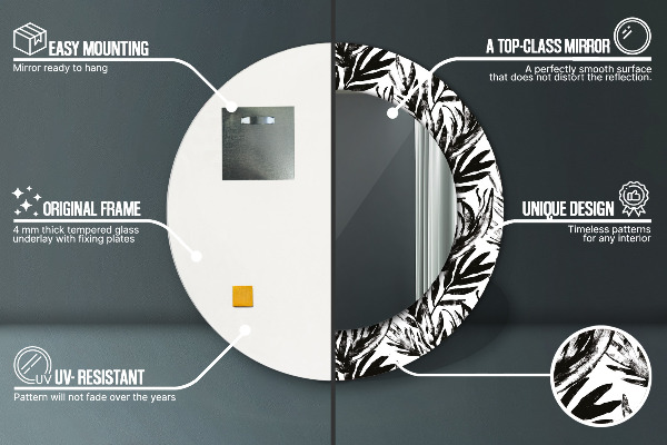 Specchio tondo con cornice stampata Mostro