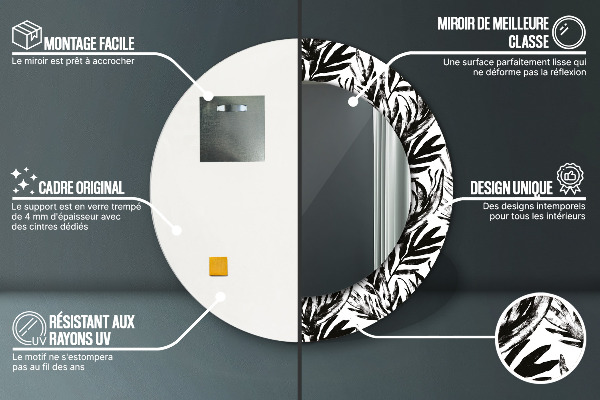 Specchio tondo con cornice stampata Mostro