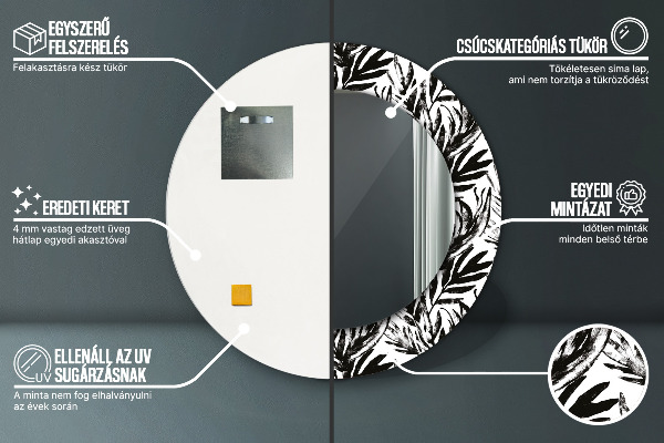 Specchio tondo con cornice stampata Mostro