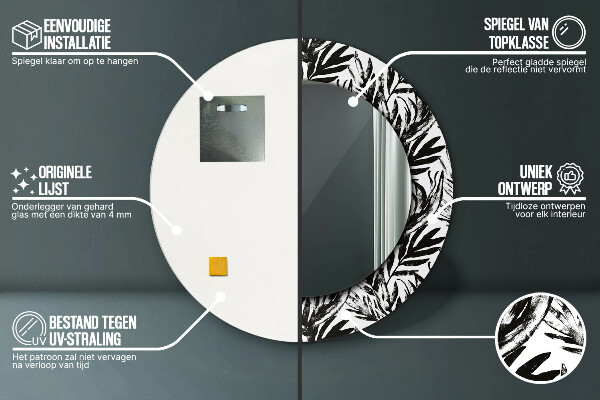 Specchio tondo con cornice stampata Mostro