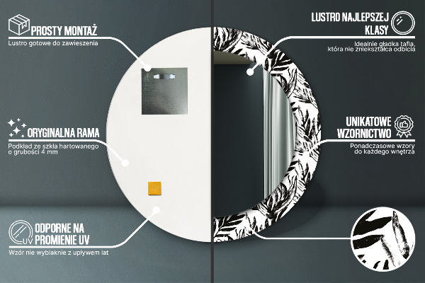 Specchio tondo con cornice stampata Mostro