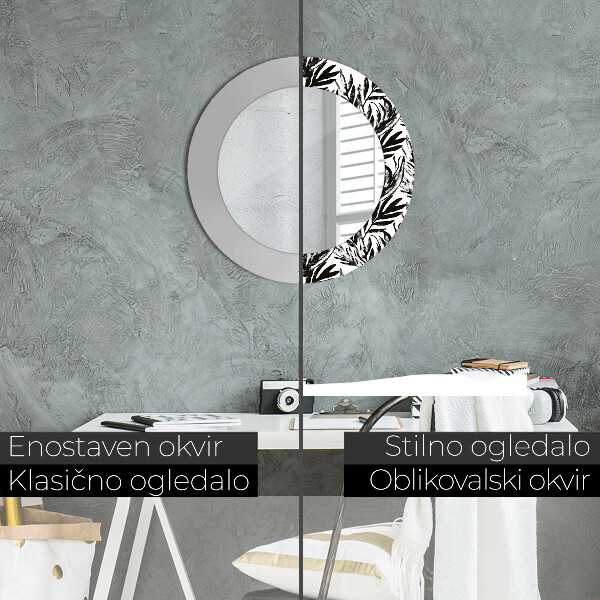 Specchio tondo con cornice stampata Mostro