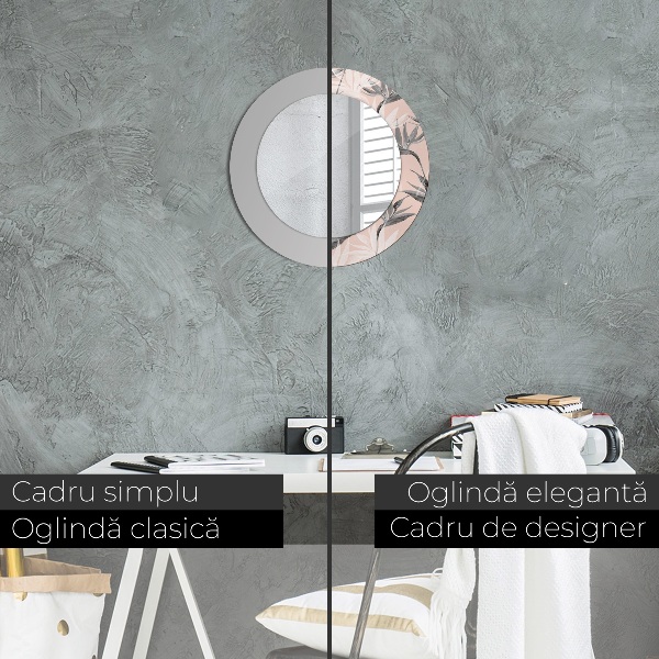 Specchio tondo stampato Paradiso degli uccelli