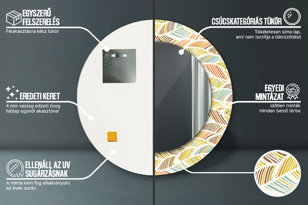 Specchio tondo stampato Astratto