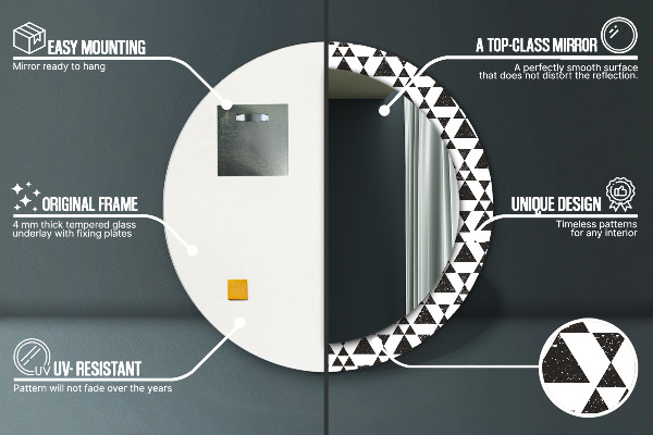 Specchio tondo decoro Triangoli geometrici