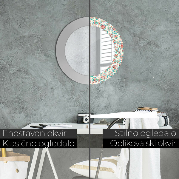 Specchio tondo decoro Modello Boho