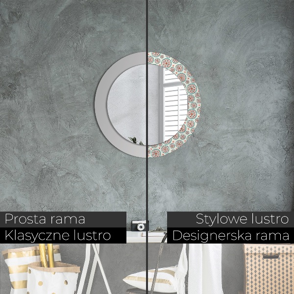Specchio tondo decoro Modello Boho