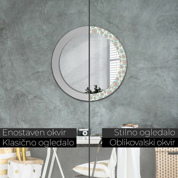 Specchio tondo decoro Modello Boho