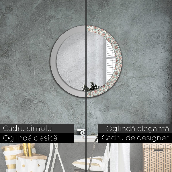 Specchio tondo decoro Modello Boho