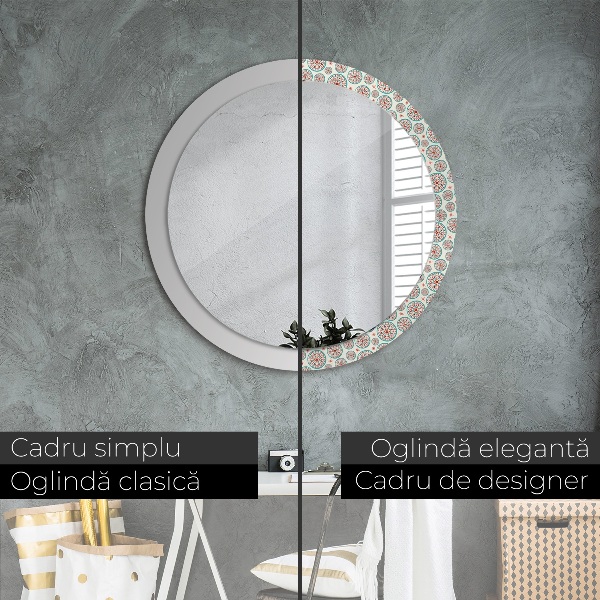 Specchio tondo decoro Modello Boho