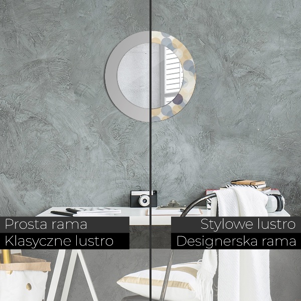 Specchio tondo stampato Ruote geometriche