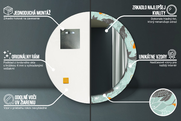 Specchio tondo stampato Carpa cinese