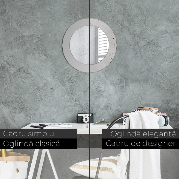 Specchio tondo stampato Trama concreta