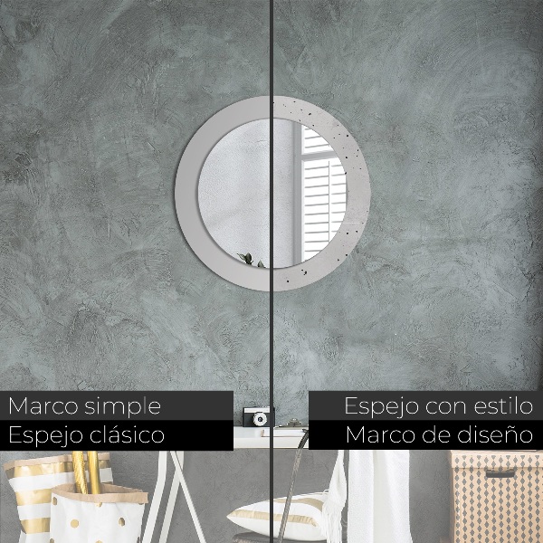 Specchio tondo stampato Trama concreta