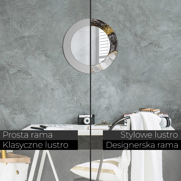 Specchio tondo decoro Marmo e oro