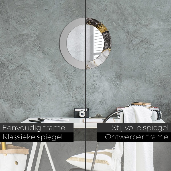 Specchio tondo decoro Marmo e oro