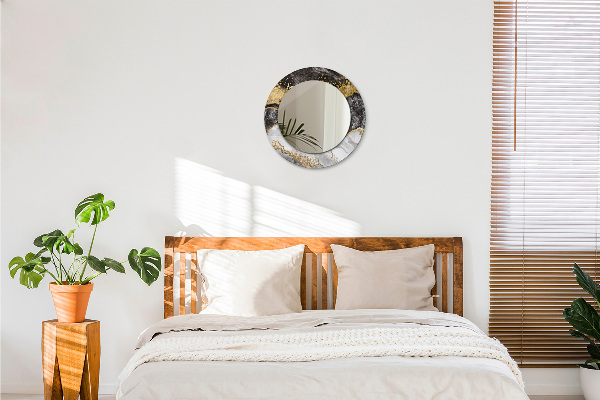 Specchio tondo decoro Marmo e oro