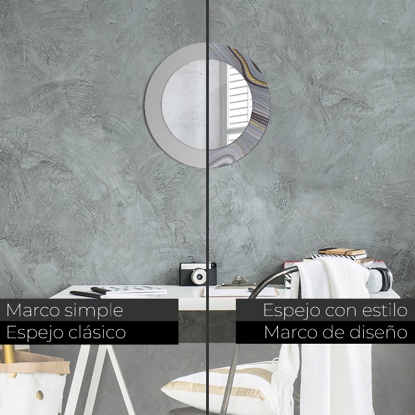 Specchio tondo decoro Marmo grigio