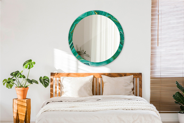 Specchio tondo stampato Agat Jaspis Marble