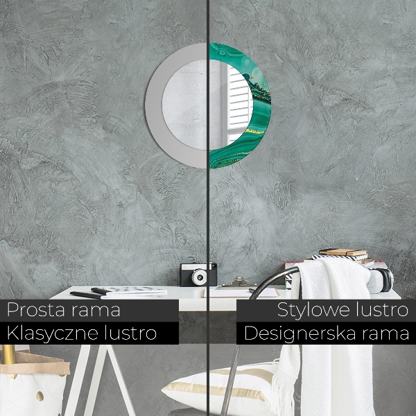 Specchio tondo stampato Agat Jaspis Marble