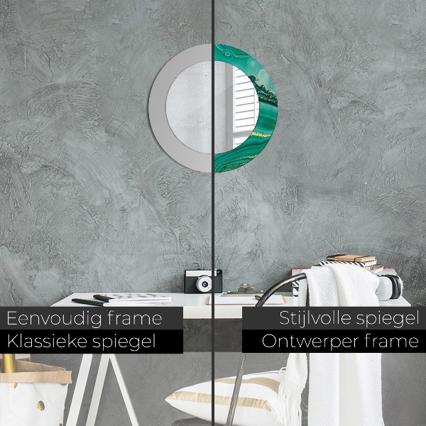 Specchio tondo stampato Agat Jaspis Marble